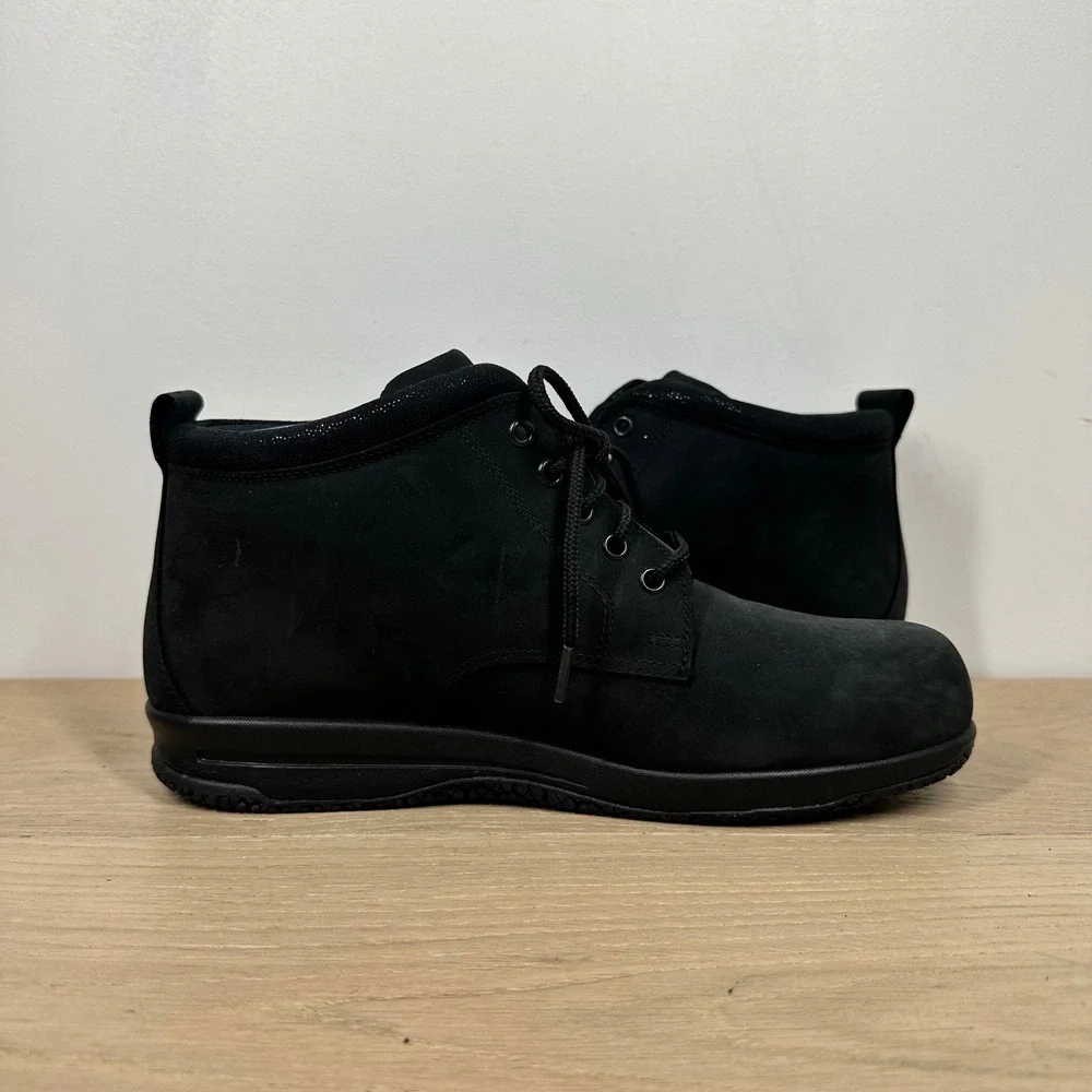 SAS Chukka Boots Mens 9 M Black Leather Lace Up Comfort Walking Workwear